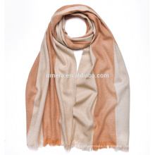 Inner Mongolia cashmere scarf factory orders production SWC822 lady with golden color matching of pure cashmere cashmere scarf